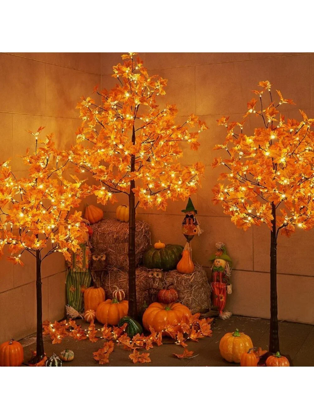 5FT 96LED Lighted Maple Tree - Warm White Fall & Halloween Decor, Indoor/Outdoor